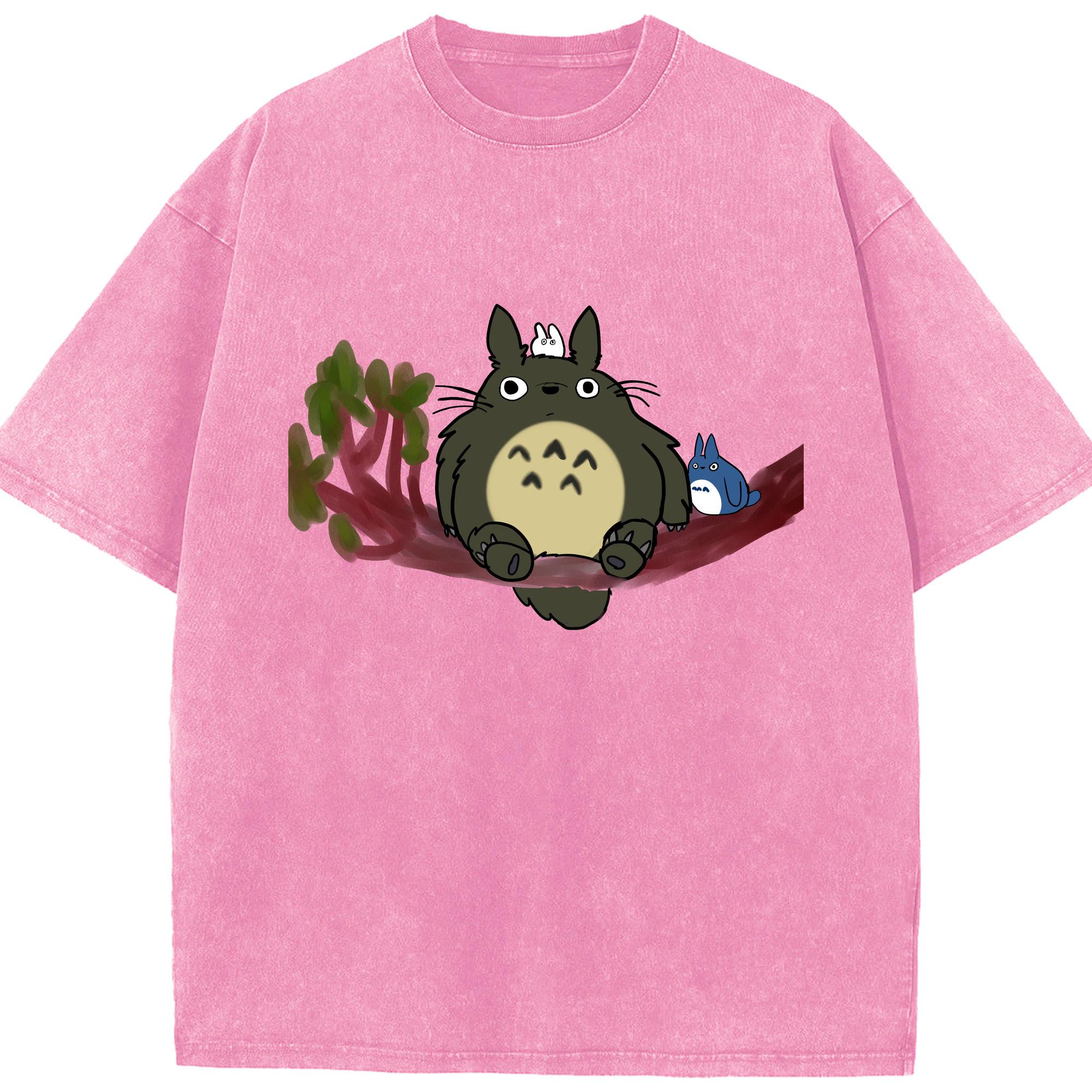 （画像用） となりのトトロ 草壁メイ 草壁サツキ My Neighbor Totoro Satsuki Kusakabe Mei Kusakabe 綿100% ヴィンテージ風 半袖Tシャツ（フロントプリント）